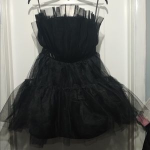 Tulle 2 tiered black dress prom bridesmaid